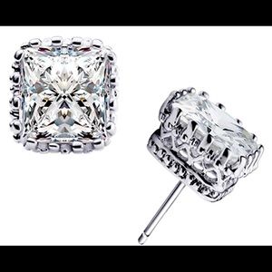 Princess Cut Stud Earrings